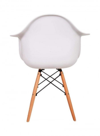 4-Piece Eames Style Armchair With Natural Wooden Legs White