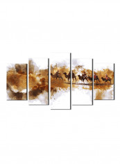 5-Piece Abstract Theme Canvas Painting With Frame Multicolour 150X80centimeter