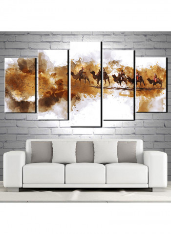 5-Piece Abstract Theme Canvas Painting With Frame Multicolour 150X80centimeter
