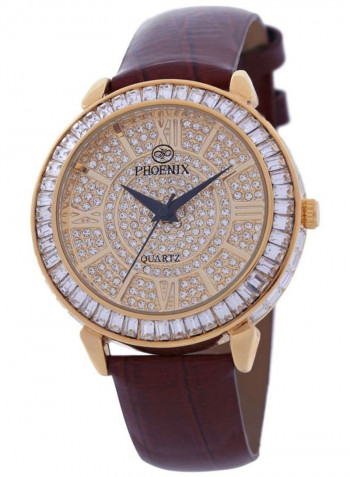 Women's 22K Gold Plated With Crystal Analog Watch P-21736