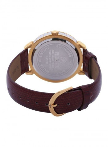 Women's 22K Gold Plated With Crystal Analog Watch P-21736