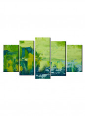 5-Piece Abstract Theme Canvas Painting With Frame Multicolour 150X80centimeter