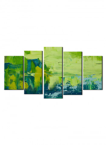5-Piece Abstract Theme Canvas Painting With Frame Multicolour 150X80centimeter
