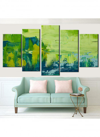 5-Piece Abstract Theme Canvas Painting With Frame Multicolour 150X80centimeter