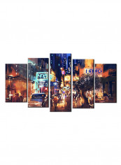 5-Piece Abstract Theme Canvas Painting With Frame Multicolour 150X80centimeter