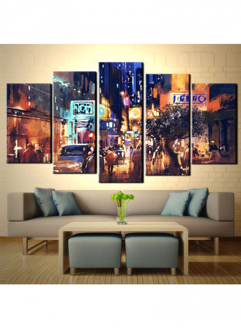 5-Piece Abstract Theme Canvas Painting With Frame Multicolour 150X80centimeter