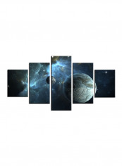 5-Piece Astronomy Theme Canvas Painting With Frame Multicolour 150X80centimeter