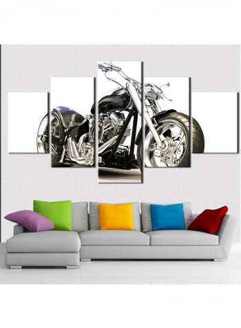 5-Piece Automobile Theme Canvas Painting With Frame Multicolour 150X80centimeter