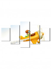 5-Piece Character Theme Canvas Painting With Frame Multicolour 150X80centimeter