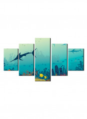 5-Piece Character Theme Canvas Painting With Frame Multicolour 150X80centimeter