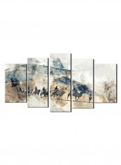 5-Piece Desert Theme Canvas Painting With Frame Multicolour 150X80centimeter