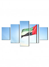5-Piece Flag Theme Canvas Painting With Frame Multicolour 150X80centimeter