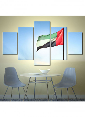 5-Piece Flag Theme Canvas Painting With Frame Multicolour 150X80centimeter