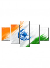 5-Piece Flag Theme Canvas Painting With Frame Multicolour 150X80centimeter
