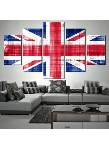 5-Piece Flag Theme Canvas Painting With Frame Multicolour 150X80centimeter