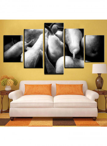 5-Piece Food Theme Canvas Painting With Frame Multicolour 150X80centimeter