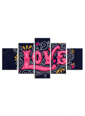5-Piece Love Theme Canvas Painting With Frame Multicolour 150X80centimeter