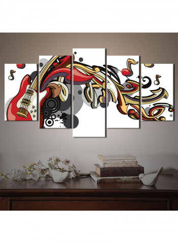 5-Piece Music Theme Canvas Painting With Frame Multicolour 150X80centimeter