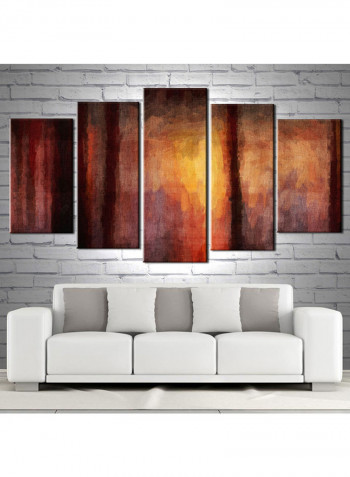 5-Piece Abstract Theme Canvas Painting With Frame Multicolour 150X80centimeter