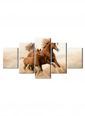 5-Piece Animal Theme Canvas Painting With Frame Multicolour 150X80centimeter