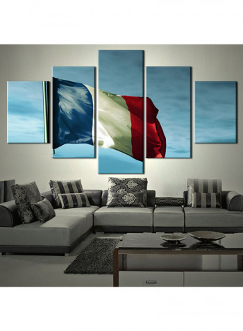 5-Piece Flag Theme Canvas Painting With Frame Multicolour 150X80centimeter