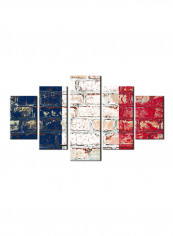 5-Piece Flag Theme Canvas Painting With Frame Multicolour 150X80centimeter