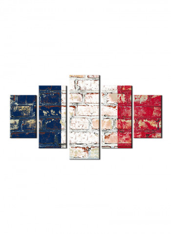 5-Piece Flag Theme Canvas Painting With Frame Multicolour 150X80centimeter