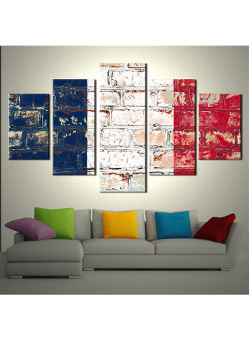 5-Piece Flag Theme Canvas Painting With Frame Multicolour 150X80centimeter