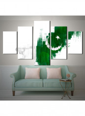 5-Piece Flag Theme Canvas Painting With Frame Multicolour 150X80centimeter