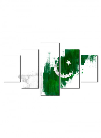 5-Piece Flag Theme Canvas Painting With Frame Multicolour 150X80centimeter