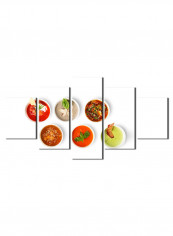 5-Piece Food Theme Canvas Painting With Frame Multicolour 150X80centimeter