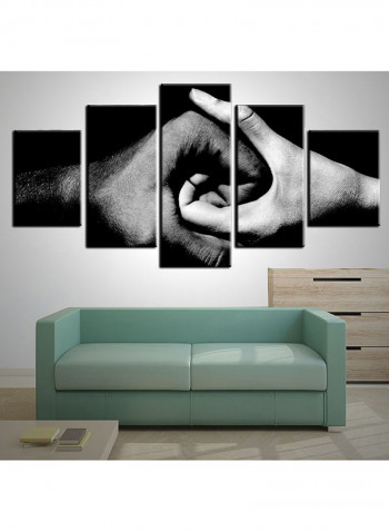 5-Piece Love Theme Canvas Painting With Frame Multicolour 150X80centimeter