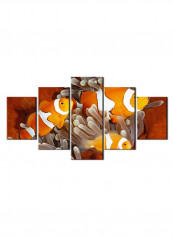 5-Piece Sea Theme Canvas Painting With Frame Multicolour 150X80centimeter
