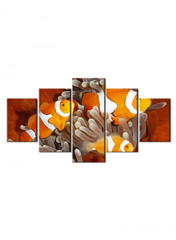 5-Piece Sea Theme Canvas Painting With Frame Multicolour 150X80centimeter