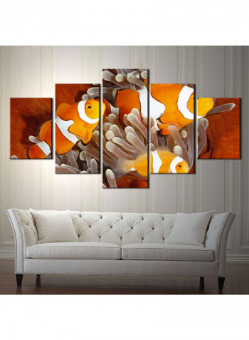 5-Piece Sea Theme Canvas Painting With Frame Multicolour 150X80centimeter