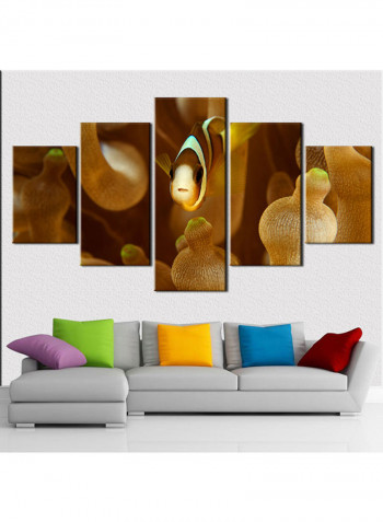 5-Piece Sea Theme Canvas Painting With Frame Multicolour 150X80centimeter