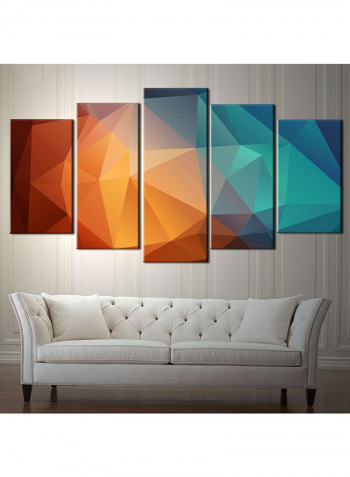 5-Piece Abstract Theme Canvas Painting With Frame Multicolour 150X80centimeter