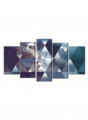 5-Piece Abstract Theme Canvas Painting With Frame Multicolour 150X80centimeter