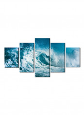 5-Piece Sea Theme Canvas Painting With Frame Multicolour 150X80centimeter