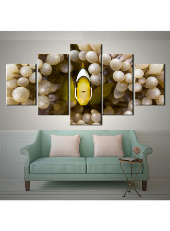 5-Piece Sea Theme Canvas Painting With Frame Multicolour 150X80centimeter
