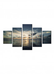 5-Piece Sea Theme Canvas Painting With Frame Multicolour 150X80centimeter