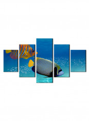 5-Piece Sea Theme Canvas Painting With Frame Multicolour 150X80centimeter
