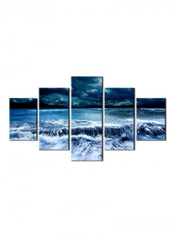 5-Piece Sea Theme Canvas Painting With Frame Multicolour 150X80centimeter