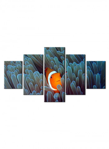 5-Piece Sea Theme Canvas Painting With Frame Multicolour 150X80centimeter