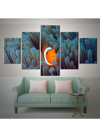 5-Piece Sea Theme Canvas Painting With Frame Multicolour 150X80centimeter