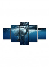 5-Piece Sea Theme Canvas Painting With Frame Multicolour 150X80centimeter