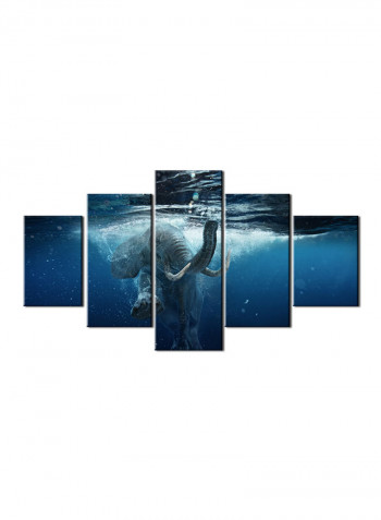 5-Piece Sea Theme Canvas Painting With Frame Multicolour 150X80centimeter