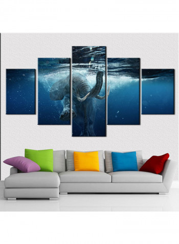 5-Piece Sea Theme Canvas Painting With Frame Multicolour 150X80centimeter