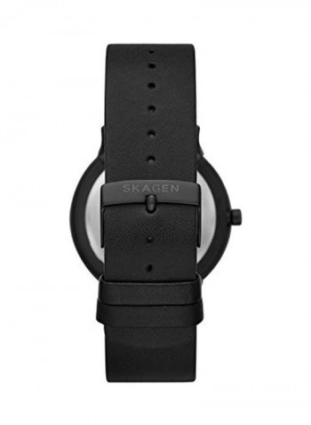 Men's Nillson Quartz Analog Stainless Steel and Leather Watch