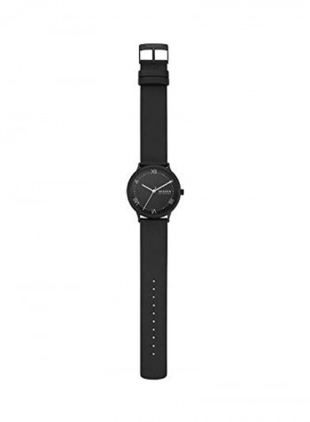 Men's Nillson Quartz Analog Stainless Steel and Leather Watch